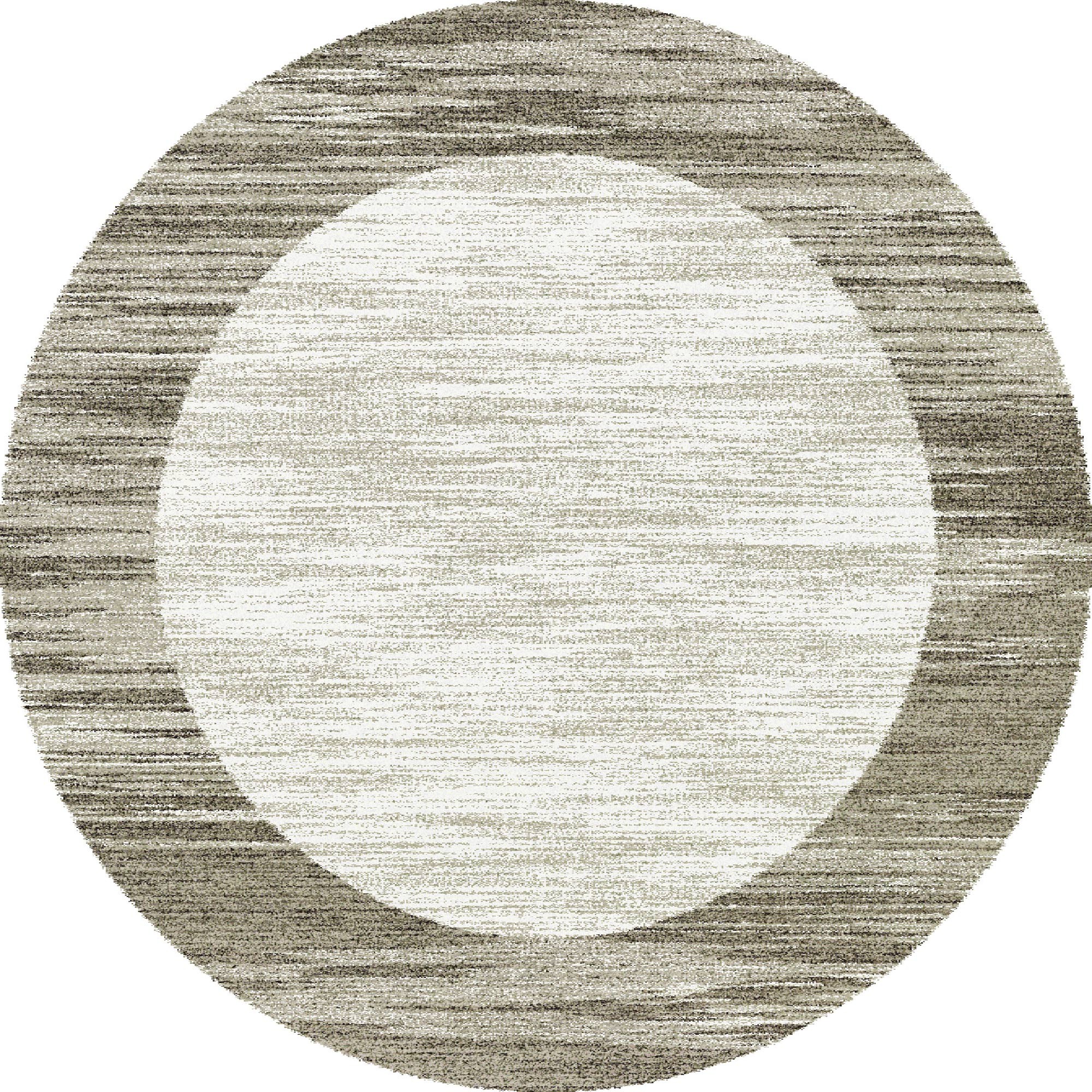 Mehari 23042 6878 Shaggy Bordered Circle Rugs In Beige